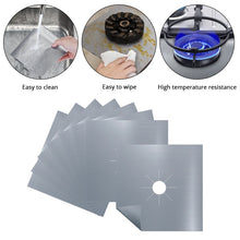 Load image into Gallery viewer, 4PCS/Set Reusable Non-stick Self Adhesive Foil Cleaning Mat For Gas Stove Protectors Cover Sheeting Kitchen Gas Stove Accessorie
