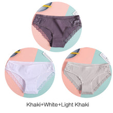 Load image into Gallery viewer, FINETOO Women's Panties 3Pcs/set Soft Cotton Underwear M-XL Sexy Lace Panty Women Underpants Girl Briefs Fashion Female Lingerie
