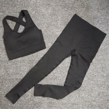 Load image into Gallery viewer, GUTASHYE Sport Suit Woman Seamless Running Tracksuit Sportswear Gym Crop Top Yoga Pant Fitness Clothes Workout Leggings Yoga Set
