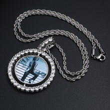 Load image into Gallery viewer, Hot Custom Make Photos Rotating Double-sided Medallions Pendant Necklace AAA Cubic Zircon Tennis Chain For Men's Hip Hop Jewelry
