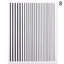 Load image into Gallery viewer, 1 Sheet Holo Black Gold 5D Nail Sticker Decal Tassel Strip Line Slider Foils Adhesive Nail Art Decoration
