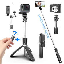 Load image into Gallery viewer, 4 In1 Bluetooth Wireless Selfie Stick Tripod Foldable &amp; Monopods Universal for Smartphones for Gopro and Sports Action Cameras
