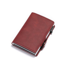 Load image into Gallery viewer, BISI GORO Single Box Card Holder PU Leather Card Wallet New Men RFID Blocking Aluminum Smart Multifunction Slim Wallet Card Case
