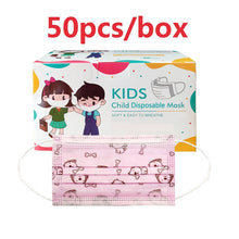 Load image into Gallery viewer, 50-100pcs Children Face Mask Cartoon Printed soft skin-friendly Disposable Mouth Cover Mask boy girl Personal Thicken mouth mask
