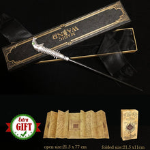 Load image into Gallery viewer, 32 Kinds of Metal Core Potter Magic Wands Cosplay Dumbledore Voldemort Lucius Malfoy Harried Magical Wand Ribbon Box with Gifts
