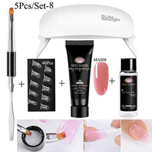 Load image into Gallery viewer, MEET ACROSS Poly UV Gel Set Nail Gel Kit 20/30ml Crystal Builder Clear Colors Gel with Lamp Gel Nail Polish For Nail Extensions
