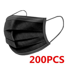 Load image into Gallery viewer, 5/30/50/100/200pcs Disposable Masks Non-woven Face Masks 3 layer Ply Filter Anti Dust Breathable Adult Mouth Mask Black IN STOCK
