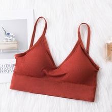 Load image into Gallery viewer, Queenral Underwear Women Bra Seamless Bra Tank Crop Top Bras For Women Back Hollow Wire Free Intimates With Removable Padded
