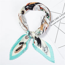 Load image into Gallery viewer, 2020 Designer Women Crinkle Scarf Square Silk Neck Scarves Female Leopard Print Hair Band Lady Pleated Scarfs
