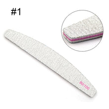 Load image into Gallery viewer, 1 Pc Half-Moon-Shaped Nail File Nail Buffer Washable Grinding Polishing Sanding Buffing  Pedicure Nail Art Tools

