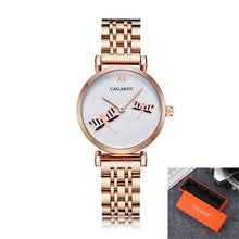 Load image into Gallery viewer, Dropshipping Rose Gold Stainless Steel Bracelet Watch Women Fashion Womens Quartz Watches Hip Hop Diamonds Ladies Clock Female
