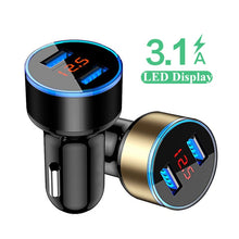 Load image into Gallery viewer, Lovebay 3.1A LED Display Dual USB Car Charger Universal Mobile Phone Aluminum Car-Charger for Xiaomi Samsung iPhone 11 Pro Max
