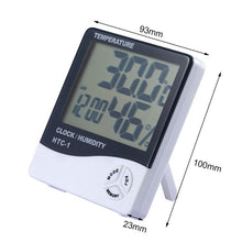 Load image into Gallery viewer, LCD Digital Temperature Humidity Meter Home Indoor Outdoor hygrometer thermometer Weather Station with Clock
