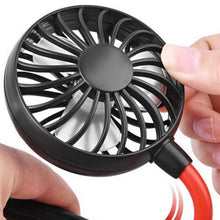 Load image into Gallery viewer, USB portable fan cold fan hands free neck fan hanging rechargeable mini sports fan 3-speed adjustable neck dual fan Home Office
