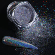 Load image into Gallery viewer, Holographic Powder on Nails Laser Silver Glitter Chrome Nail Powder DIP Shimmer Gel Polish Flakes for Manicure Pigment CH1028-4
