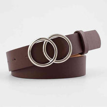 Load image into Gallery viewer, Fashion Leather Waist Belt For Jeans Double Ring Pearl Buckle Ladies Belt For Dresses Black White Women Belt Wild Waistband
