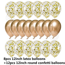 Load image into Gallery viewer, 20pcs 12Inch Rose Gold Balloons Confetti Chrome Balloon Birthday Party Decors Wedding Decorations New Year Decor Globos Metallic
