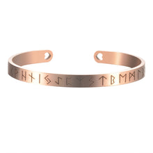 Load image into Gallery viewer, New Nordic viking rune bracelet bangle adjustable amulet cuff bangle with valknut stainless steel quality men jewelry SL-144
