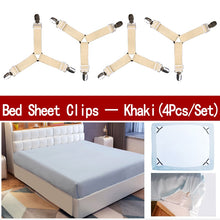 Load image into Gallery viewer, 4Pcs/Set Bed Sheet Clip Bed Sheet Belt Fastener Mattress  Elastic Non-Sip Clip  Blanket Gripper White and Black
