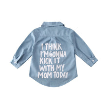 Load image into Gallery viewer, 2-7Y Autumn Toddler Kids Baby Girl Shirts Tops Clothes Denim Letter Print Long Sleeve Tops Shirt Warm Coat Shirt
