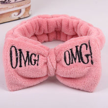 Load image into Gallery viewer, 2020 New Letter OMG Headbands for Women Girls Bow Wash Face Turban Makeup Elastic Hair Bands Coral Fleece Hair Accessories
