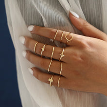 Load image into Gallery viewer, 15 Pcs/set Women Fashion Rings Hearts Fatima Hands Virgin Mary Cross Leaf Hollow Geometric Crystal Ring Set Wedding Jewelry
