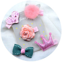 Load image into Gallery viewer, 5PCS/set Baby Girls Bow Hairpins Hair Clip for girls Barrettes Flower Headdress Children Princess Headwear
