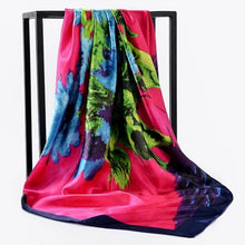 Load image into Gallery viewer, Silk Scarf Women Print hair neck Square Scarves Office Ladies Shawl Bandanna 90*90cm Muslim Hijab Handkerchief muffler foulard

