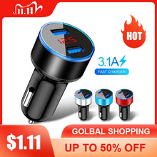 Load image into Gallery viewer, Lovebay 3.1A LED Display Dual USB Car Charger Universal Mobile Phone Aluminum Car-Charger for Xiaomi Samsung iPhone 11 Pro Max
