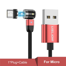 Load image into Gallery viewer, USLION 2020 New 540 Degree Rotate Magnetic Cable Micro USB Type C Cable Magnetic Charging Cable For iPhone 11 Pro Max Data Line
