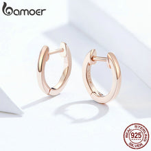 Load image into Gallery viewer, [FIRST 1 HOUR, BUY 4 SAVE 10%] bamoer Sterling Silver 925 Hoop Earrings for Women Tiny Ear Hoops Rose Gold Color SCE808
