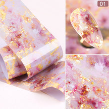 Load image into Gallery viewer, 100/50x4cm Nail Foils Marble Series Pink Blue Foils Paper Nail Art Transfer Sticker Slide Nail Art Decal Nails Accessories 1 Box
