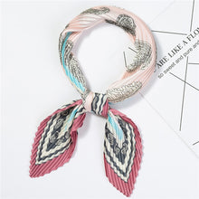 Load image into Gallery viewer, 2020 Designer Women Crinkle Scarf Square Silk Neck Scarves Female Leopard Print Hair Band Lady Pleated Scarfs
