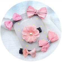 Load image into Gallery viewer, 5PCS/set Baby Girls Bow Hairpins Hair Clip for girls Barrettes Flower Headdress Children Princess Headwear
