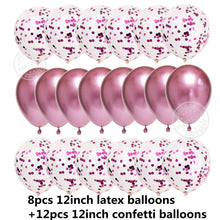 Load image into Gallery viewer, 20pcs 12Inch Rose Gold Balloons Confetti Chrome Balloon Birthday Party Decors Wedding Decorations New Year Decor Globos Metallic
