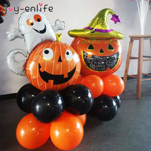 Load image into Gallery viewer, 10pcs/set Halloween Pumpkin Ghost Witch Bat Foil Balloons Set Halloween Party Decoration Hallowmas Black Orange Ballon Supplies
