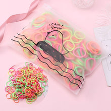 Load image into Gallery viewer, 100pcs/Set Bag Packed Girls Cute Colorful Elastic Hair Bands Gum For Ponytail Holder Scrunchie Headband Fashion Hair Accessories
