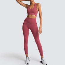 Load image into Gallery viewer, 2020 Women's Yoga Set Seamless Sportswear 2-Piece Gym Yoga Clothes Sports Bra + Leggings Running Wear Skinny Sports Set Suits L
