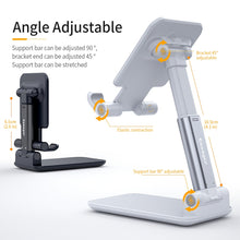 Load image into Gallery viewer, Essager Desk Mobile Phone Holder Stand For iPhone iPad Adjustable Metal Desktop Tablet Holder Universal Table Cell Phone Stand
