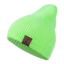 Load image into Gallery viewer, 1 Pcs Hat PU Letter True Casual Beanies for Men Women Warm Knitted Winter Hat Fashion Solid Hip-hop Beanie Hat Unisex Cap
