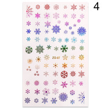 Load image into Gallery viewer, 1Pcs 3D Nail Sticker Christmas Holographics Snowflake For Gold Silver Nail Art Stickers DIY Nail Art Decoration Decals
