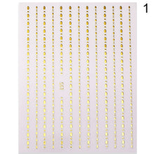 Load image into Gallery viewer, 1 Sheet Holo Black Gold 5D Nail Sticker Decal Tassel Strip Line Slider Foils Adhesive Nail Art Decoration
