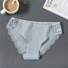 Load image into Gallery viewer, FINETOO Cotton Women's Panties Sexy Lace Underwear Solid Color Briefs For Women M-XL Sexy Underpants Comfortable Female Lingerie
