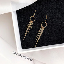 Load image into Gallery viewer, Abdoabdo Pearl Long Tassel Earrings For Women Ear Wire Drop Earrings Jewelry Earrings Gold Earrings Pendientes Mujer Moda 2019
