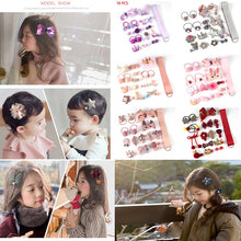 Load image into Gallery viewer, 18 Pcs hair clip set Cute Hair Accessories Girl cartoon hair clip headwear Bow Flower animal Hairpin hair ring Elastic Headdress
