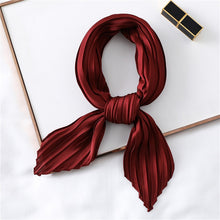 Load image into Gallery viewer, 2020 Designer Women Crinkle Scarf Square Silk Neck Scarves Female Leopard Print Hair Band Lady Pleated Scarfs
