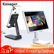 Load image into Gallery viewer, Essager Desk Mobile Phone Holder Stand For iPhone iPad Adjustable Metal Desktop Tablet Holder Universal Table Cell Phone Stand
