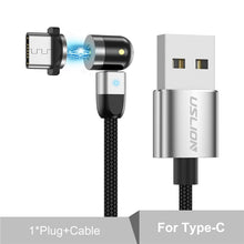Load image into Gallery viewer, USLION 2020 New 540 Degree Rotate Magnetic Cable Micro USB Type C Cable Magnetic Charging Cable For iPhone 11 Pro Max Data Line
