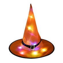 Load image into Gallery viewer, 1pc Halloween Decoration Witch Hats LED Lights Cap Halloween Costume Props Outdoor Tree Hanging Ornament Home Glow Party Decor

