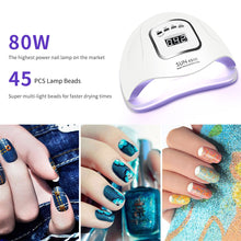 Load image into Gallery viewer, LED Nail Lamp for Manicure 80/54W Nail Dryer Machine UV Lamp For Curing UV Gel Nail Polish With Motion sensing LCD Display
